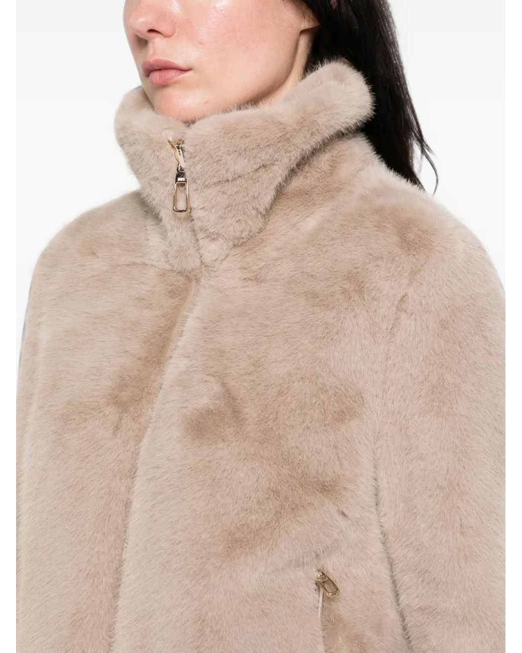 DUNO Natural Manila Reversible Faux-Fur Jacket