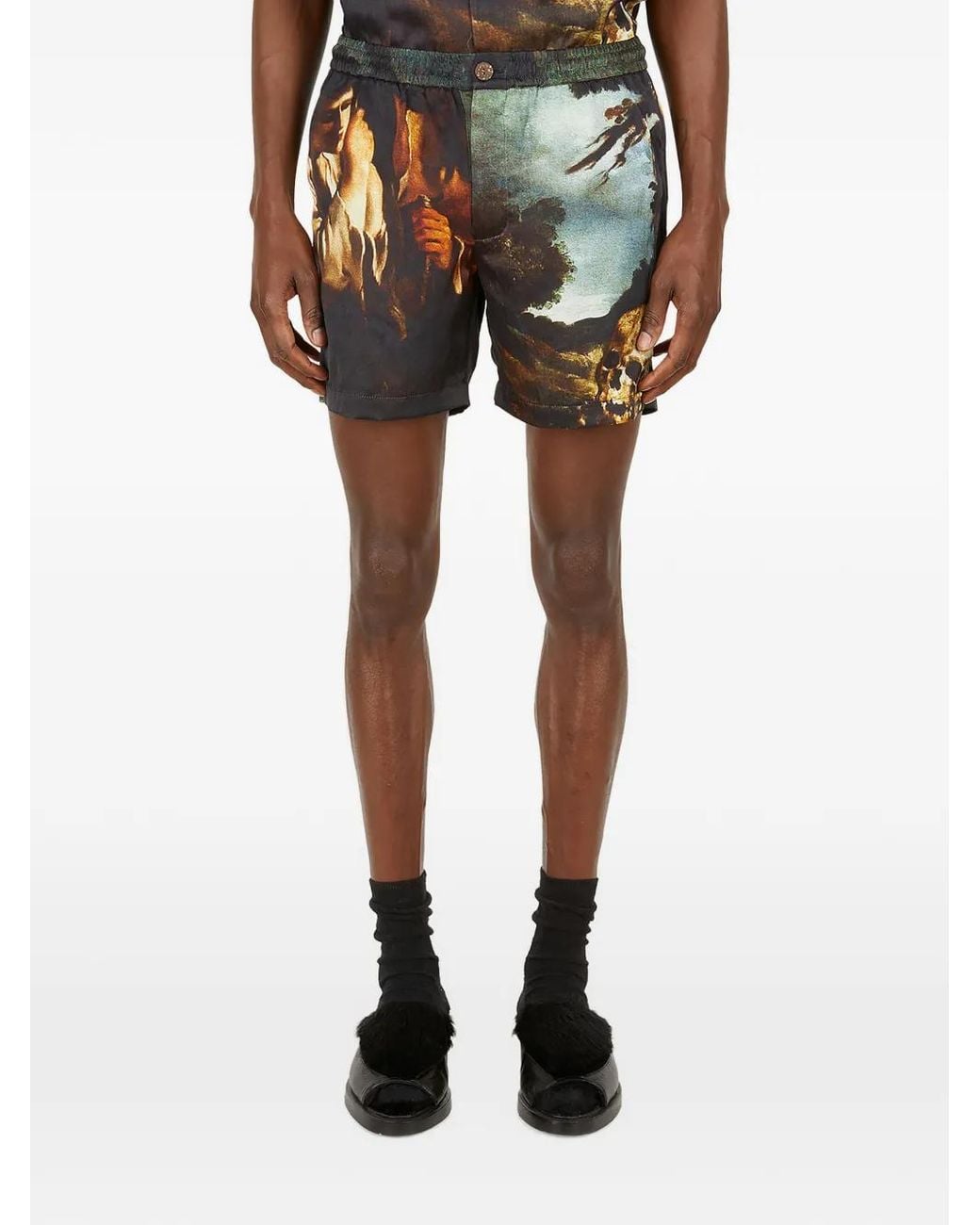 Death Cigarettes Shorts Met Knoopsluiting in het Black voor heren