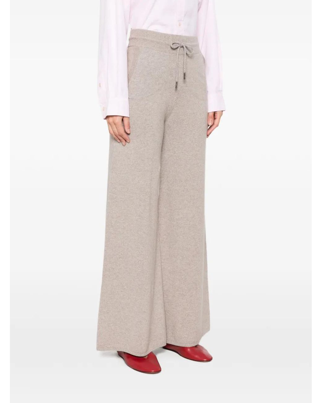 Panicale Natural Drawstring Palazzo Pants
