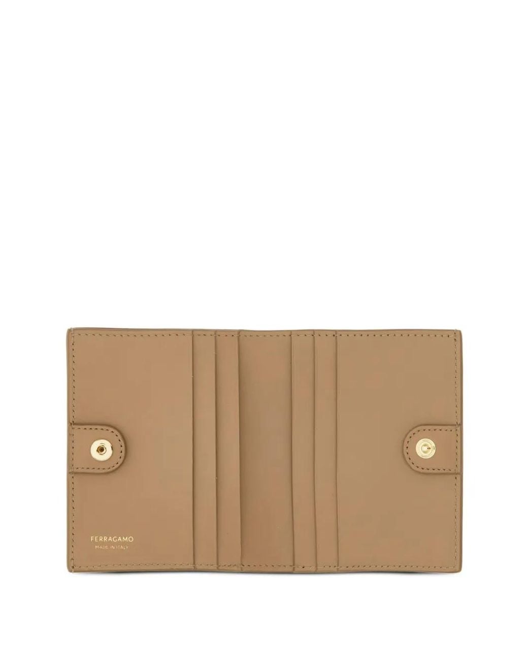Ferragamo Natural Gancini-Buckle Leather Wallet 8056283173162