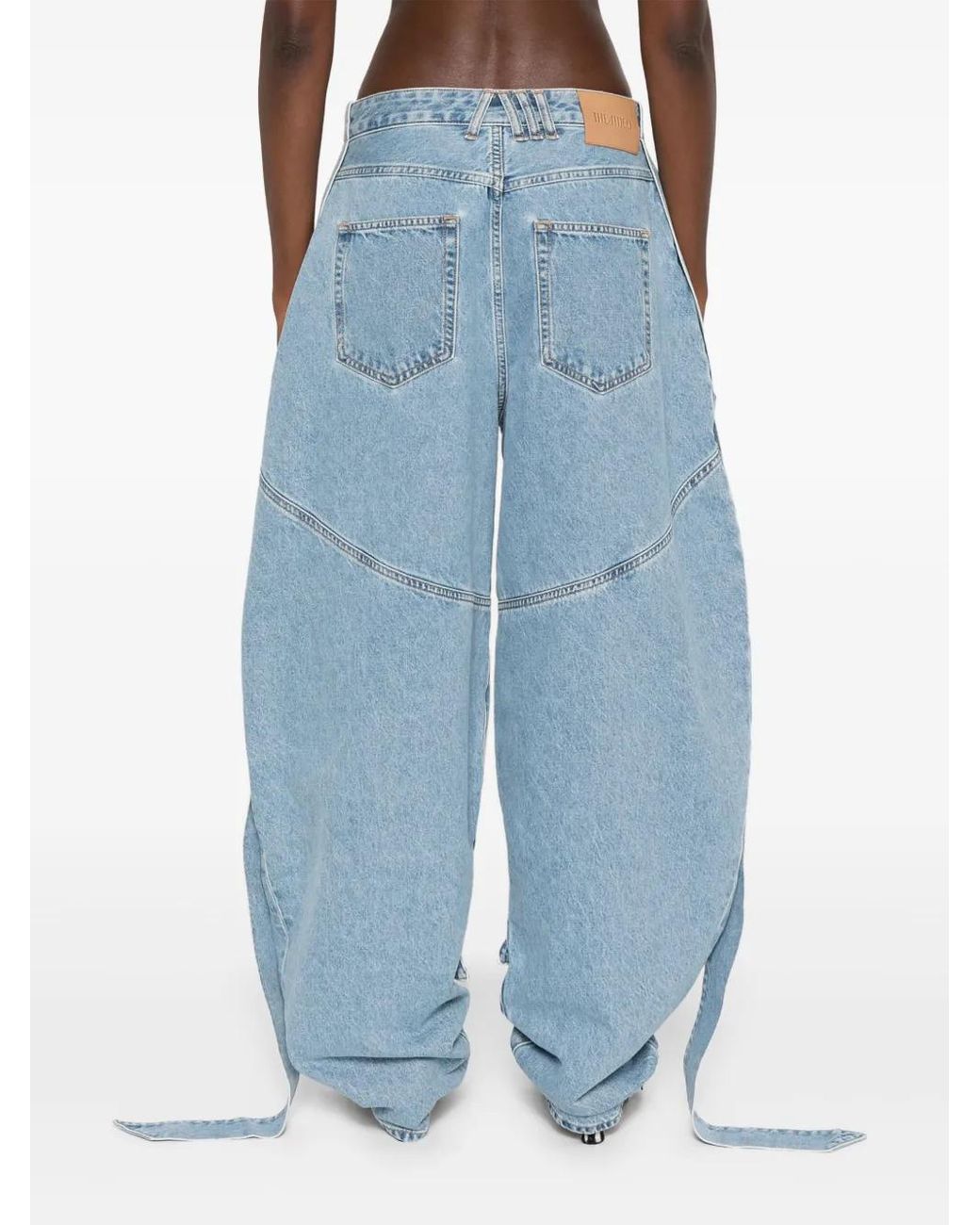 Los Attico Light Blue Drawstring Five Pockets Jeans The Attico