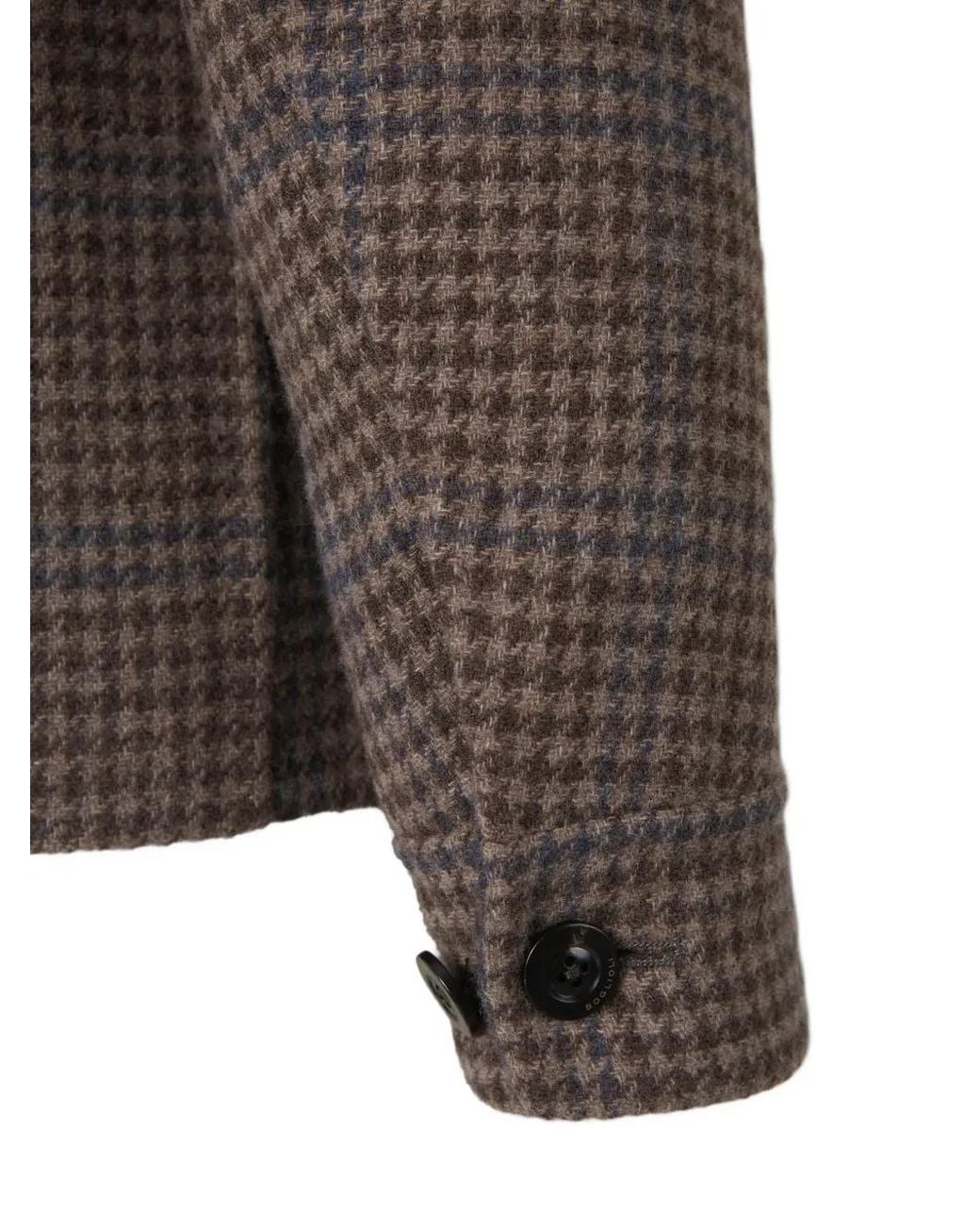 Boglioli Brown Houndstooth-Patterned Jacket for men