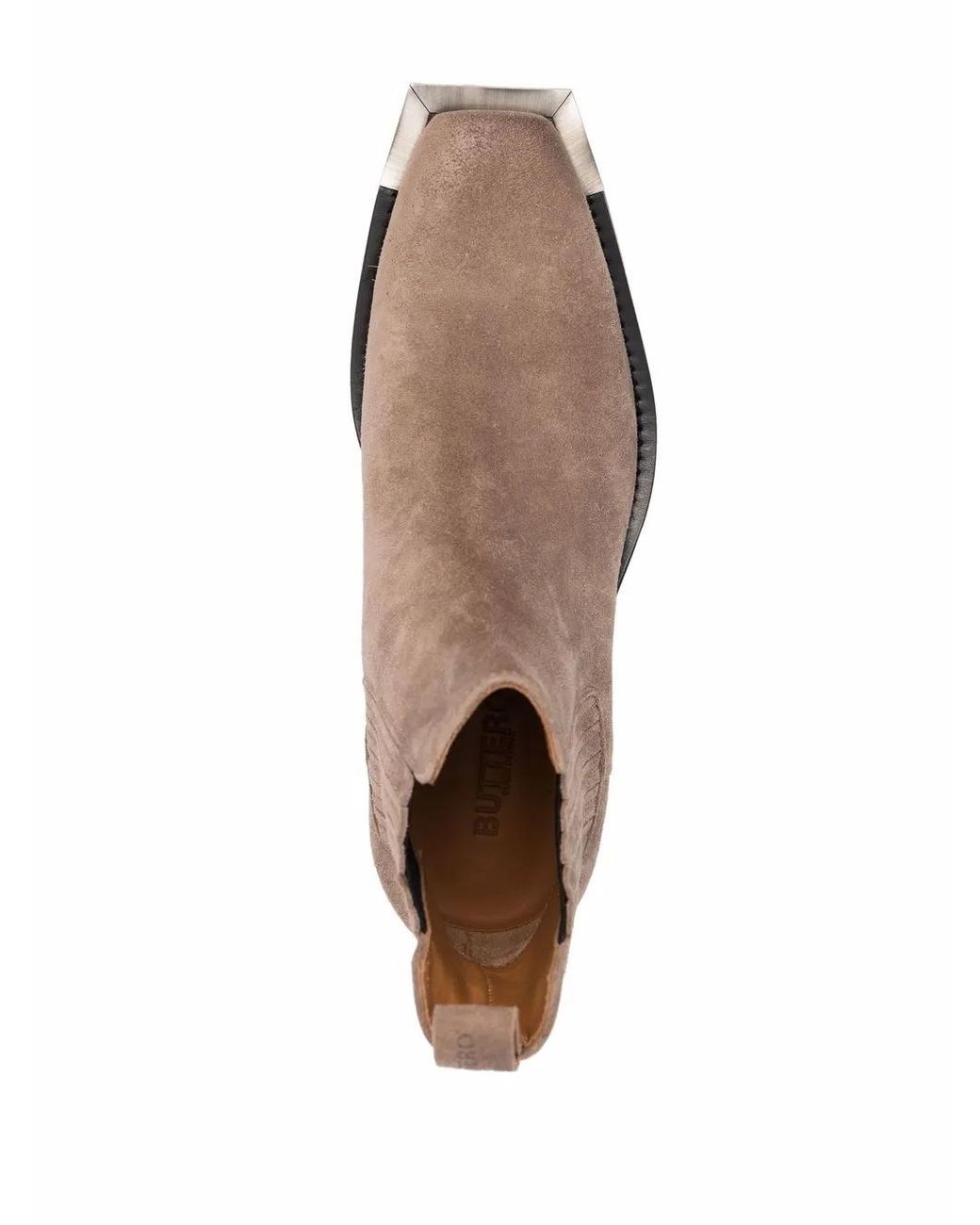 Buttero Brown Square-Toe Suede Ankle Boots