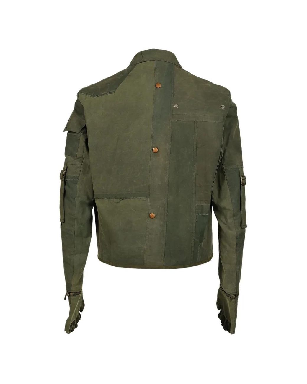UNDER THE SIGN Green Phantom Patchwork Gloved Jacket for men