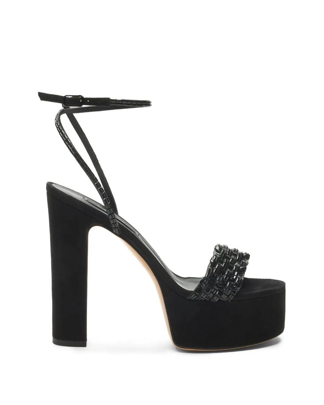 Casadei Black Godyva Crystal-Embellished Sandals