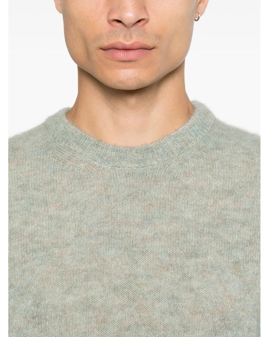 Amaranto Gebürsteter Strickpullover in Gray für Herren