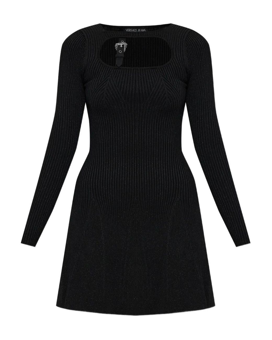 Versace Jeans Couture Black Dress With Lurex Thread