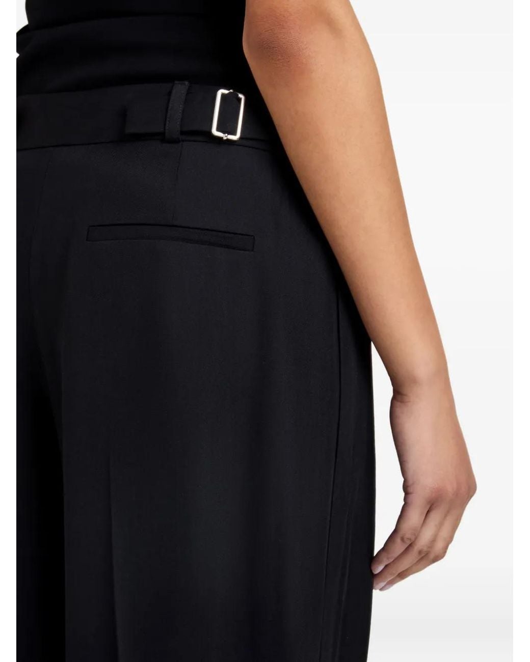 Proenza Schouler Black Plissierte Palazzohose