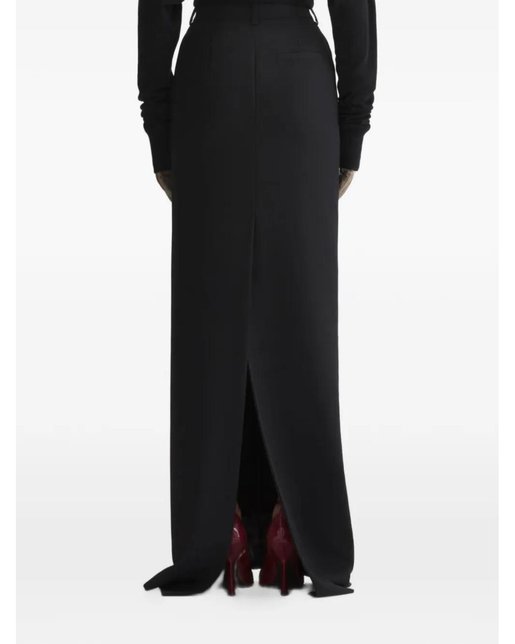 Mugler Black Split Long Skirt