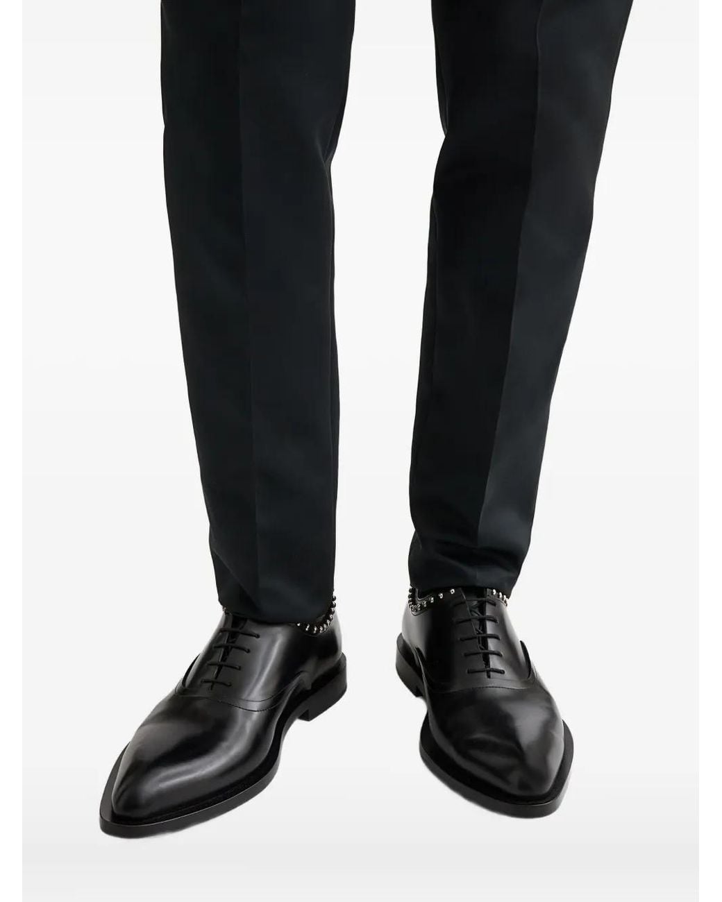 Jil Sander Black Stud-Embellished Oxford Shoes for men