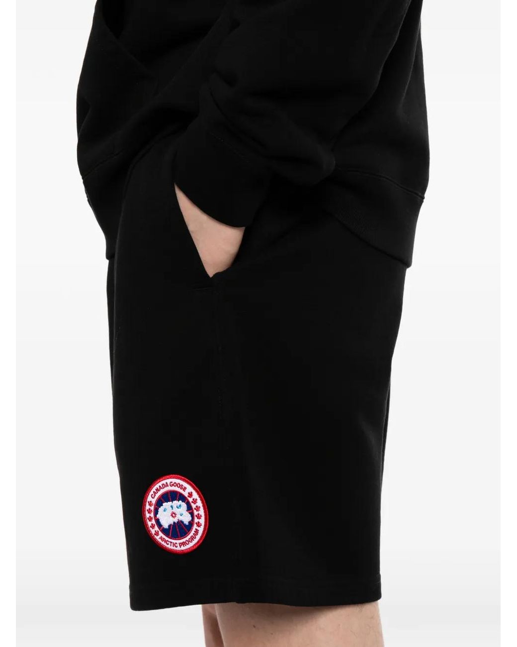 Canada Goose Black Short De Sport À Patch Logo for men