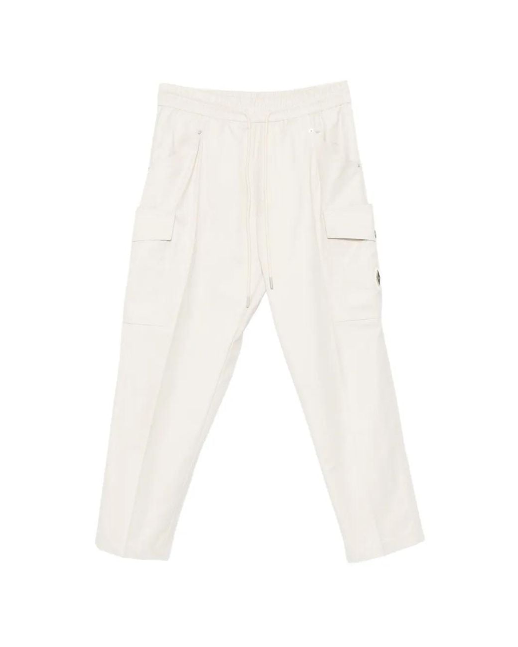 Yes London White Drawstring-Waist Cargo Pants for men