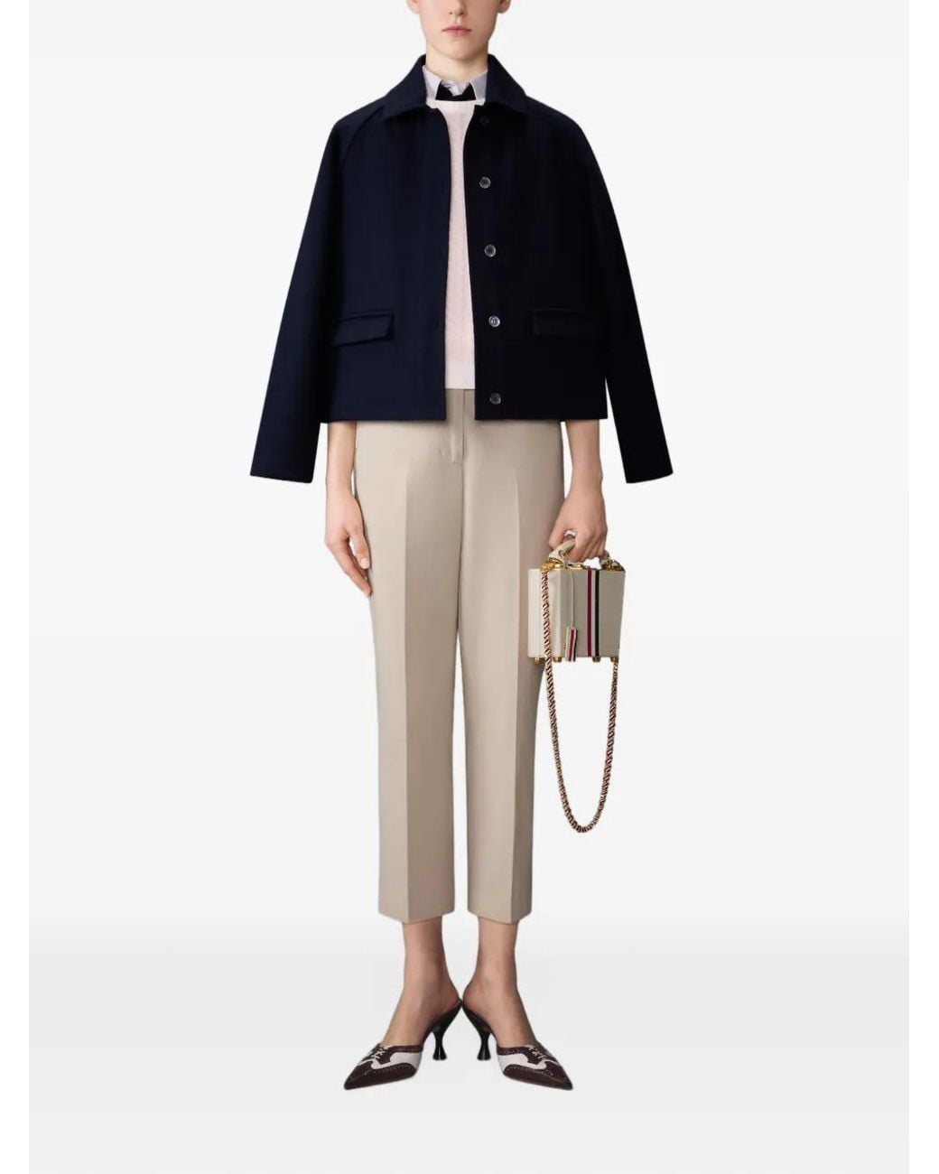Thom Browne White Cashmere Baby Cable Stitch Shell Top