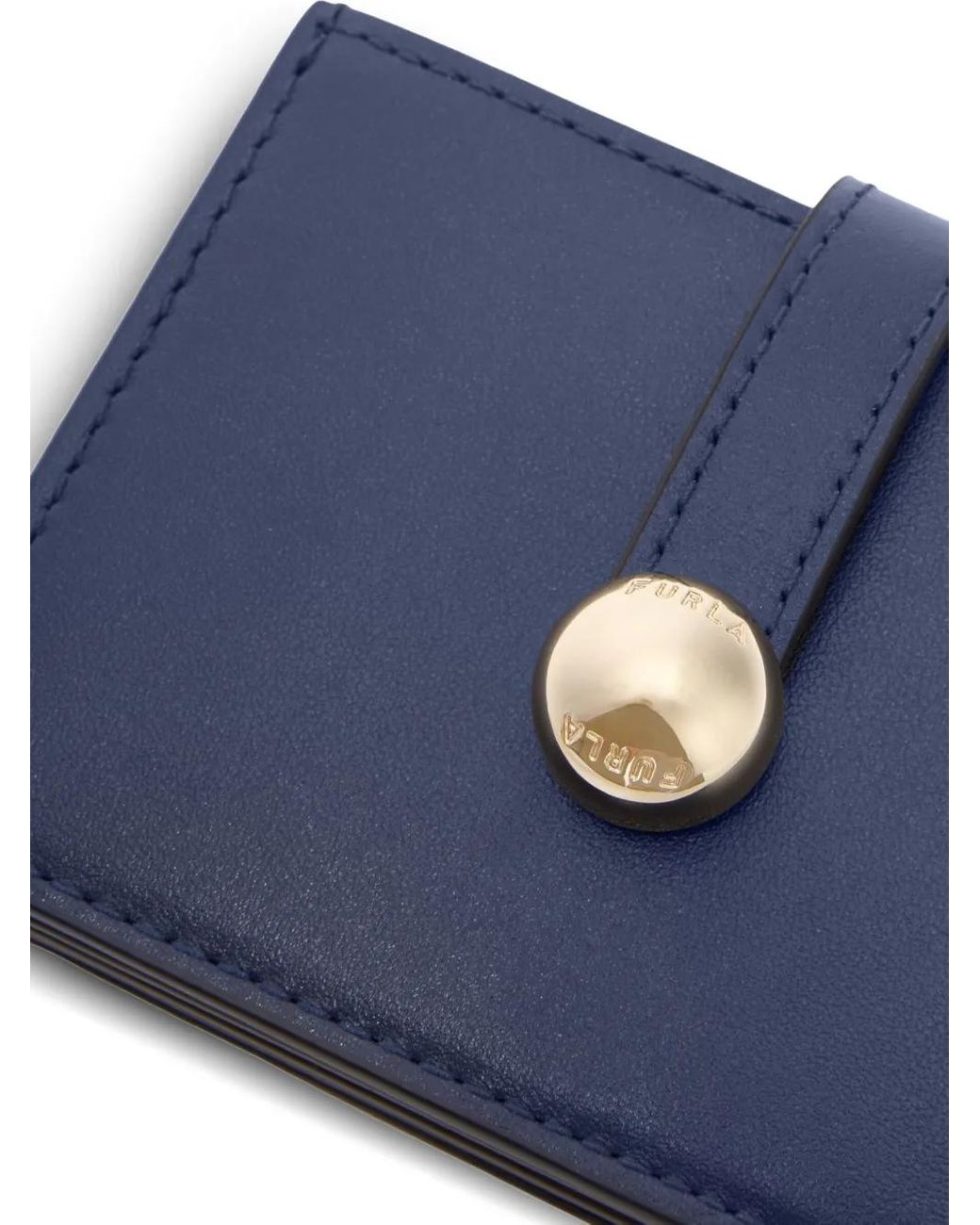 Furla Blue Leather Snap-Button Cardholder