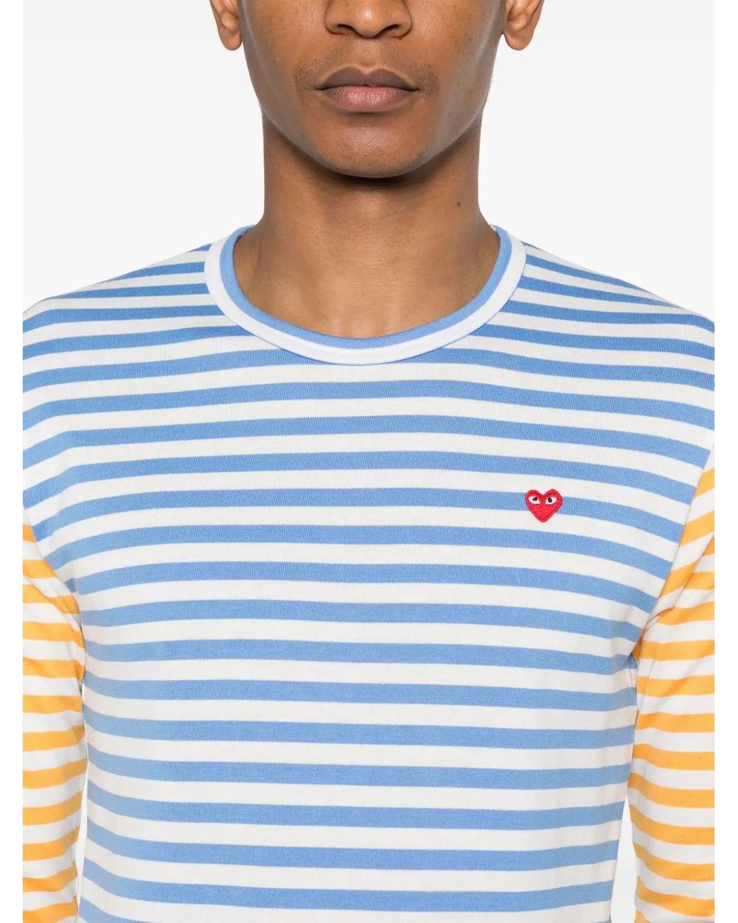 COMME DES GARÇONS PLAY Blue Striped T-Shirt