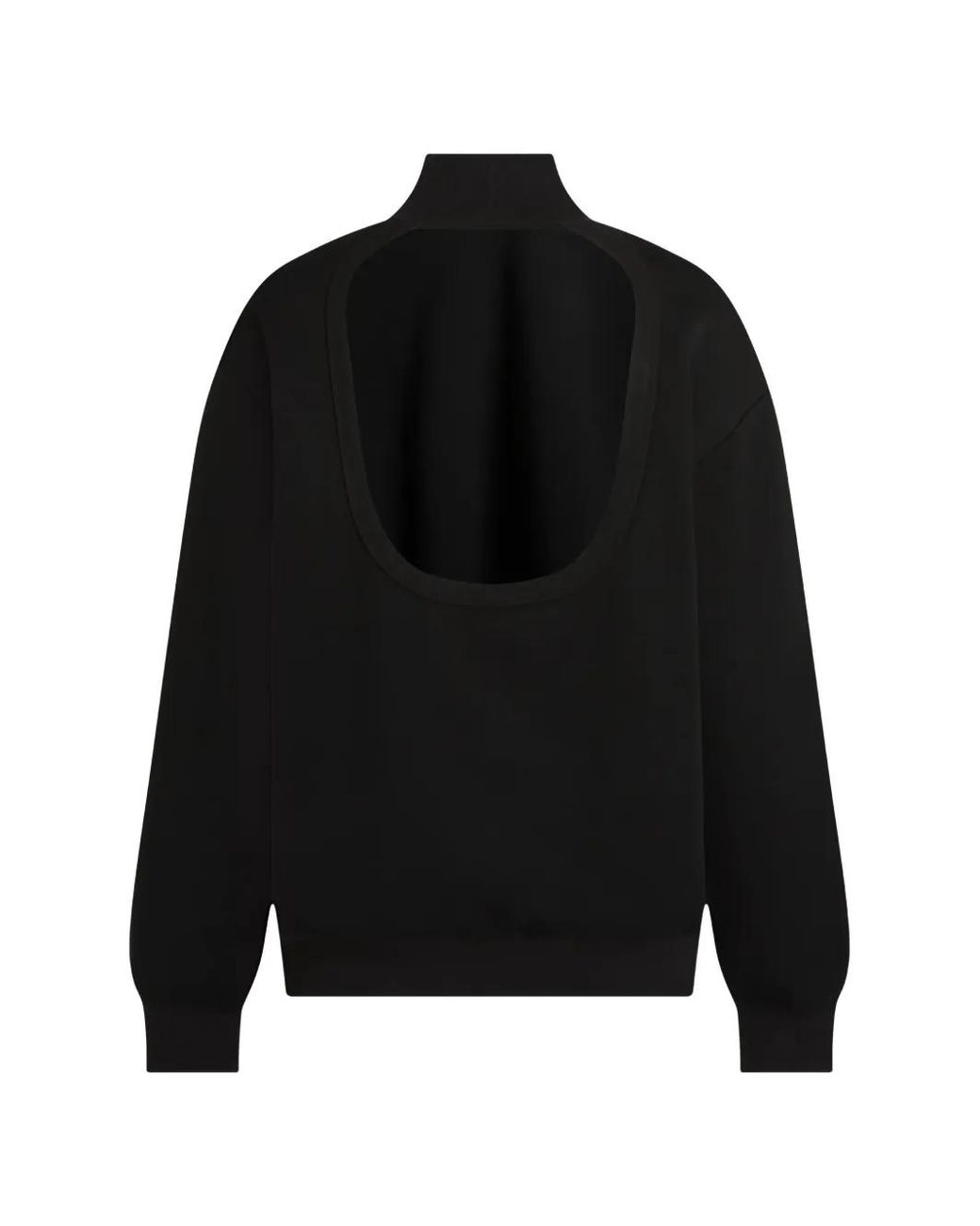 Karl Lagerfeld Black Open-Back Turtleneck Sweatshirt