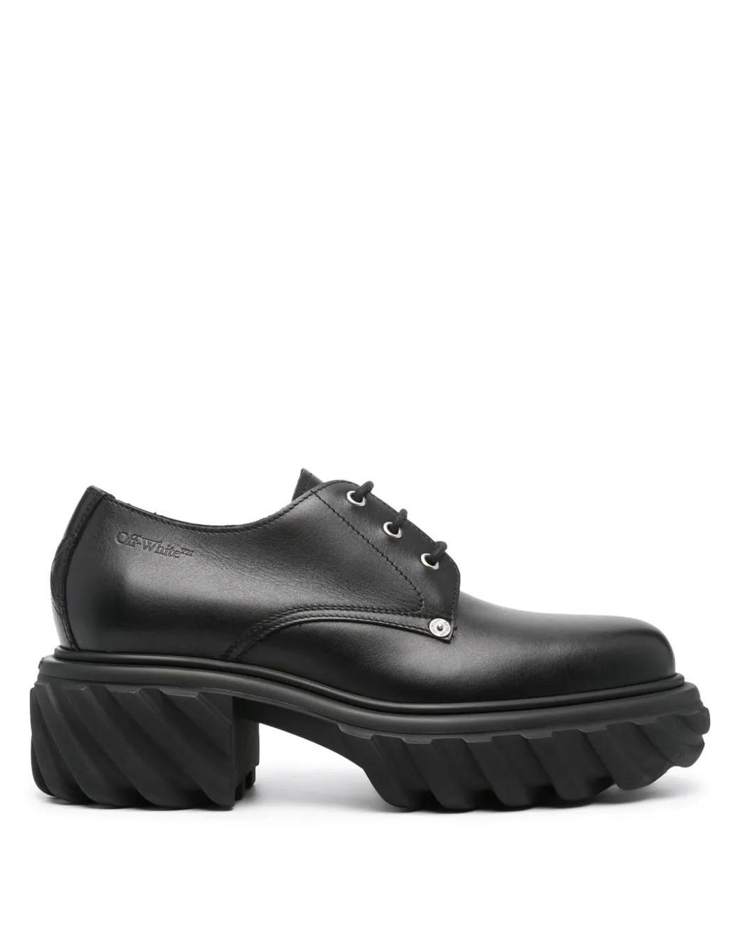 Off-White c/o Virgil Abloh Black Exploration Leather Derby Shoes for men