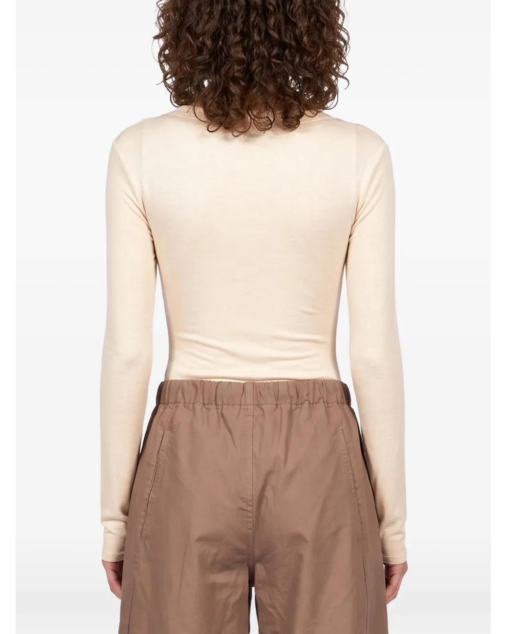 Entire studios White Scoop-Neck Long-Sleeve Bodysuit