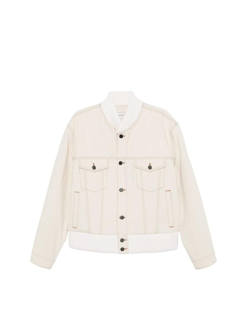 Lanvin White Veste Bomber À Boutonnière for men