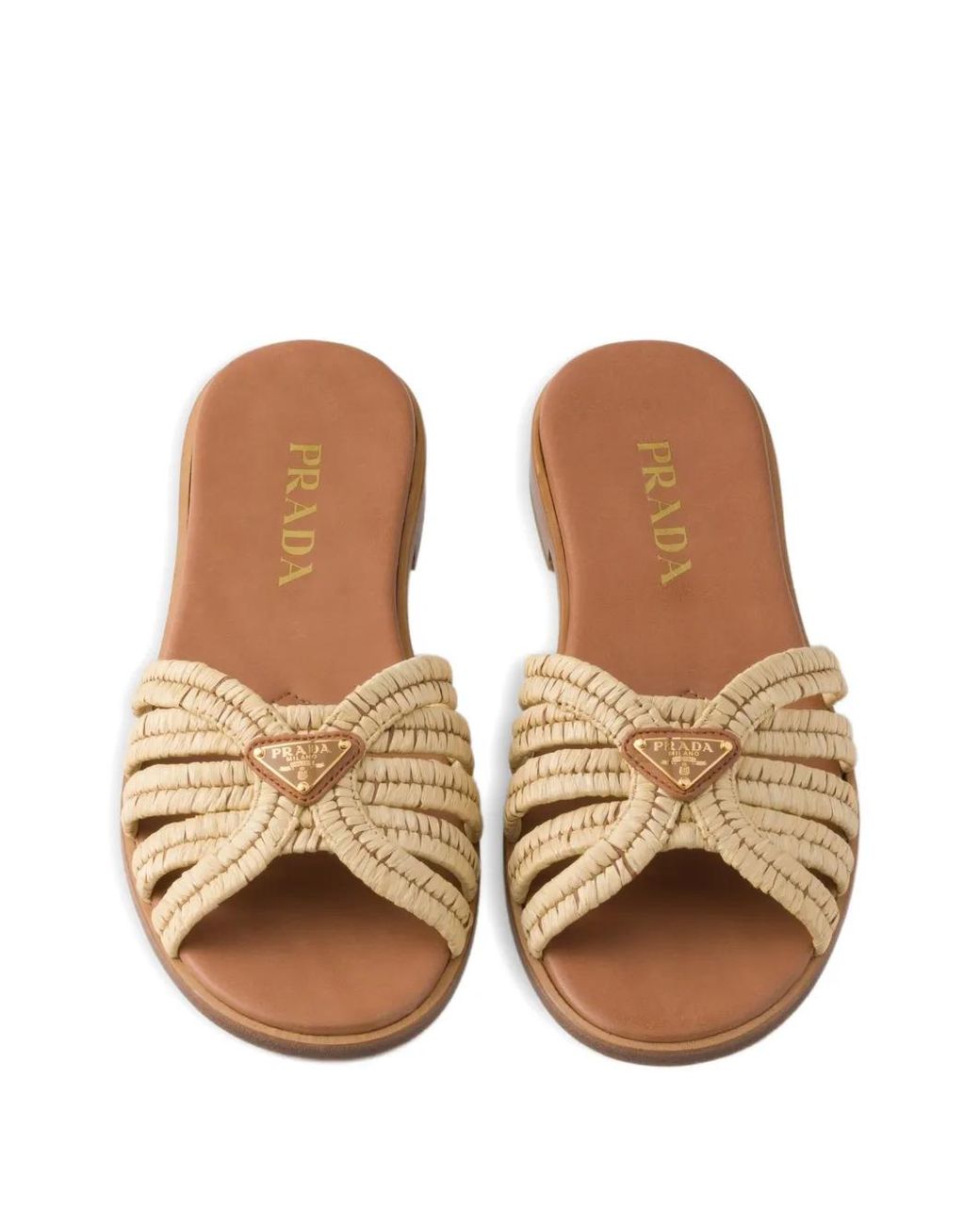 Prada Brown Crochet Slides