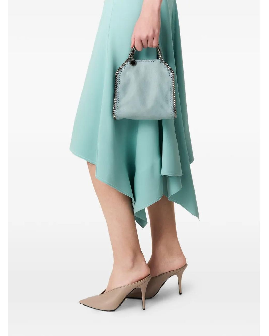 Stella McCartney Blue Asymmetric-Hem Sleeveless Dress