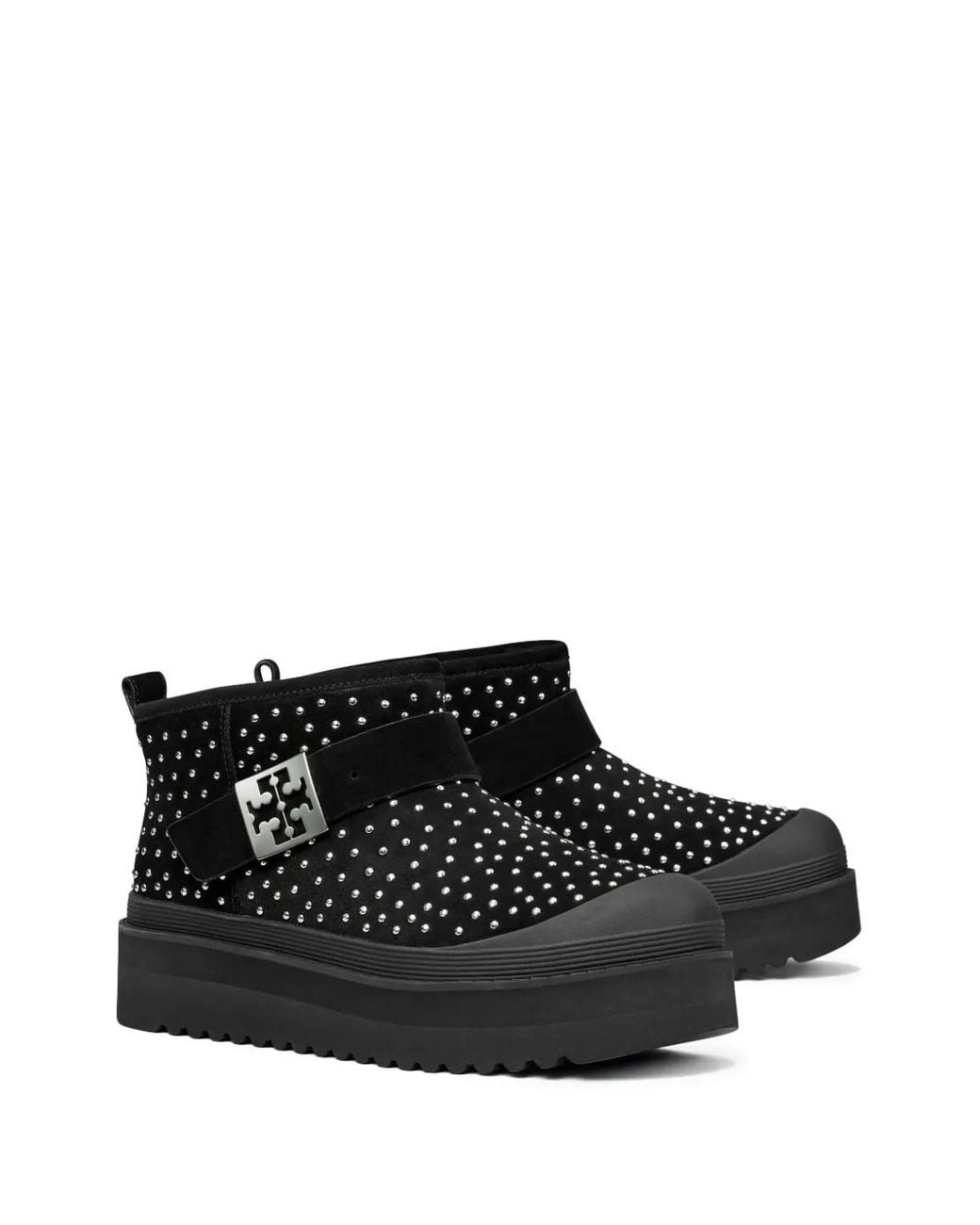 Tory Burch Black Mellow Suede Platform Ankle Boots
