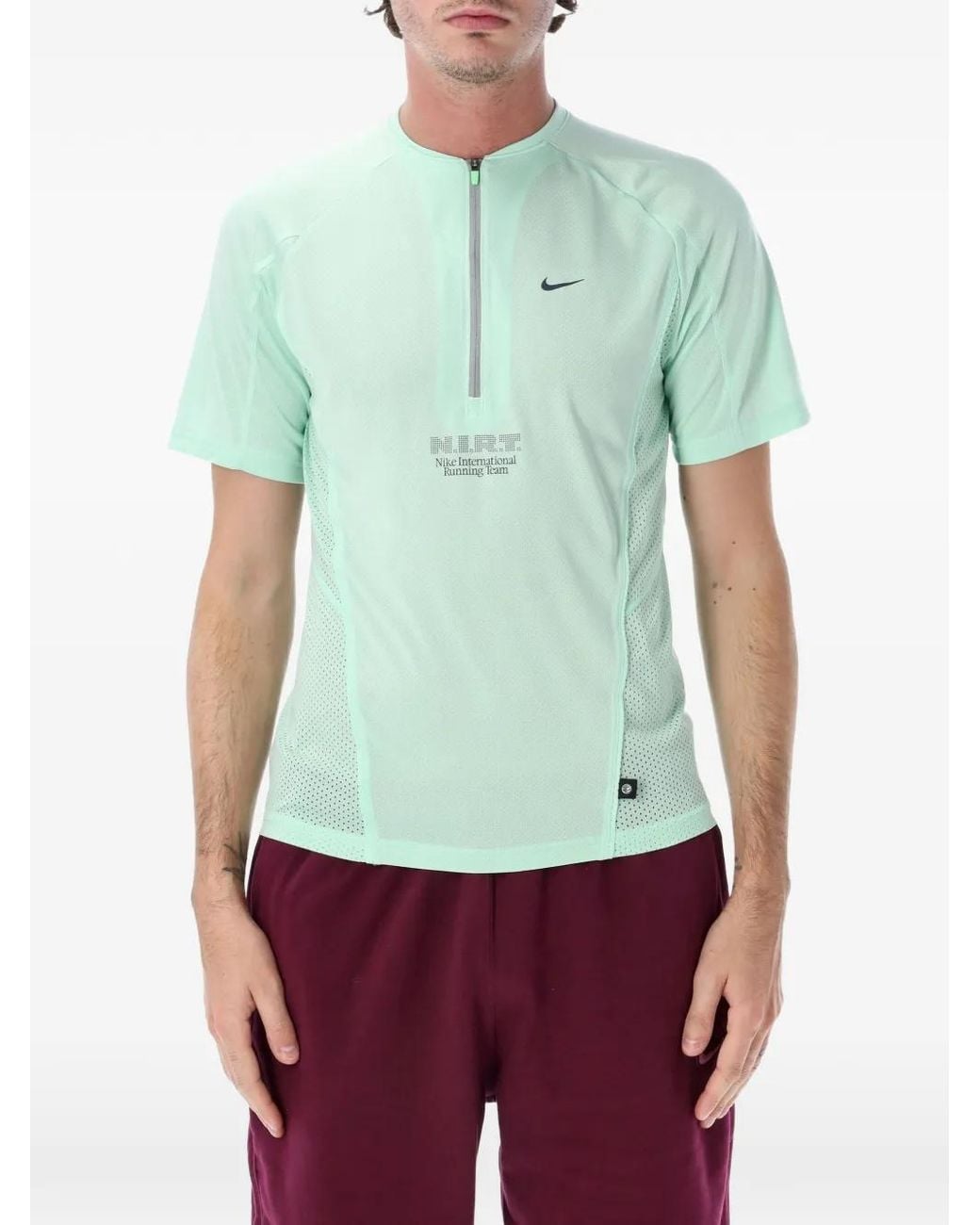 Nike Green Dri-Fit Short-Sleeve Running Top T-Shirt for men