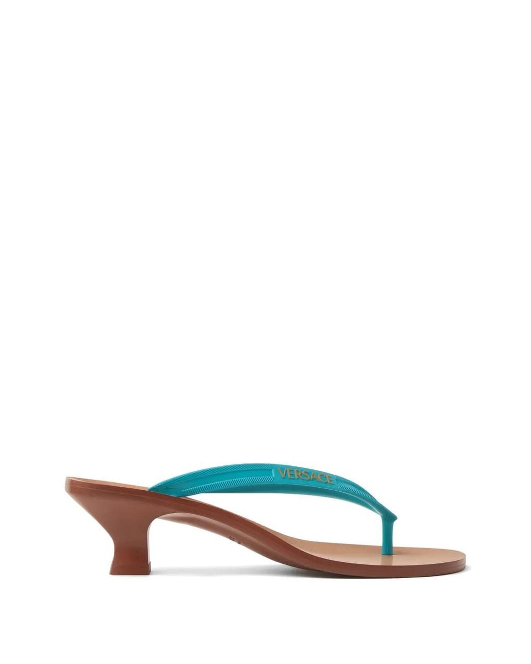 Versace Blue Sophie Rubber Thong Sandals 40 Mm