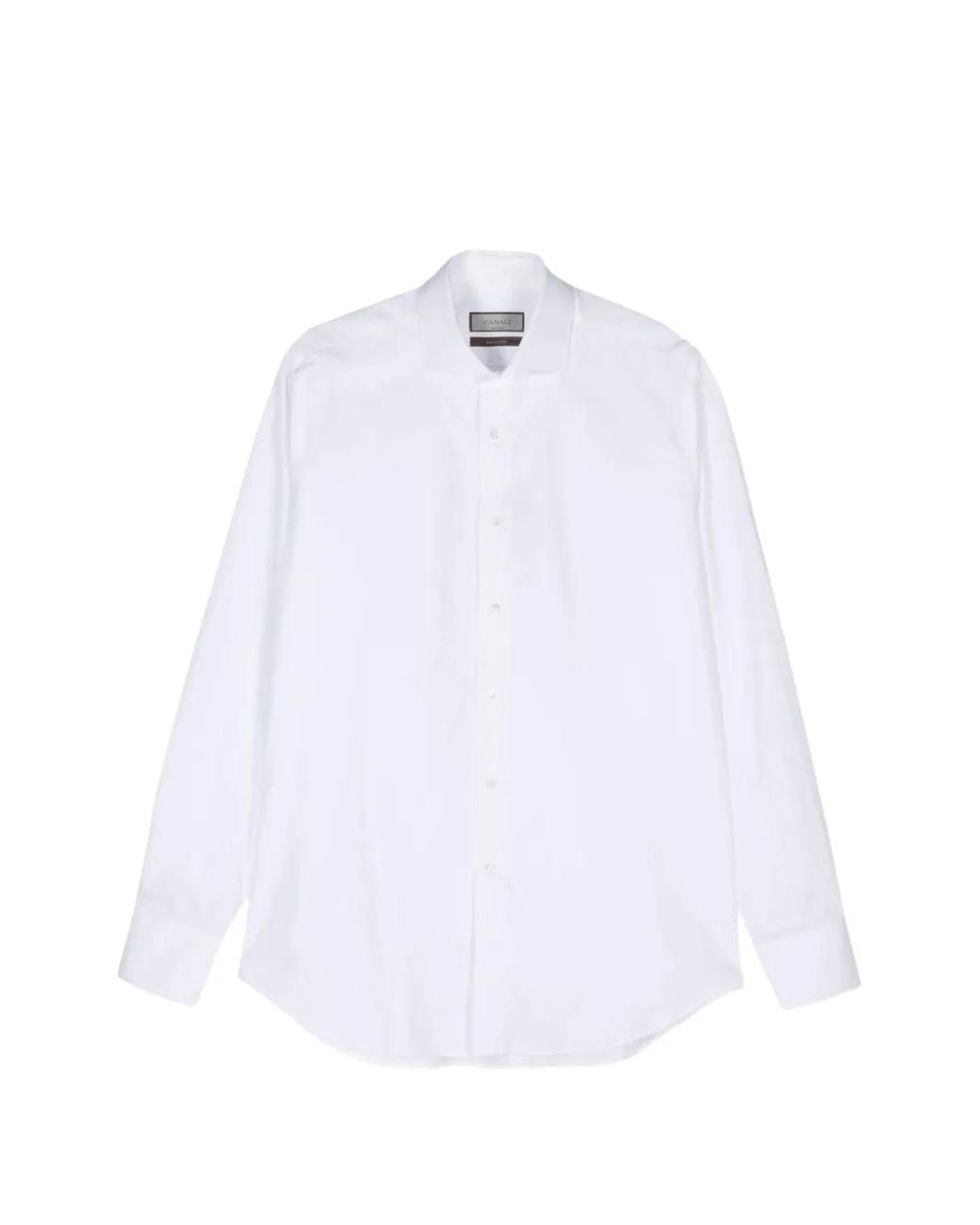 Canali White Spread-Collar Button-Up Shirt for men