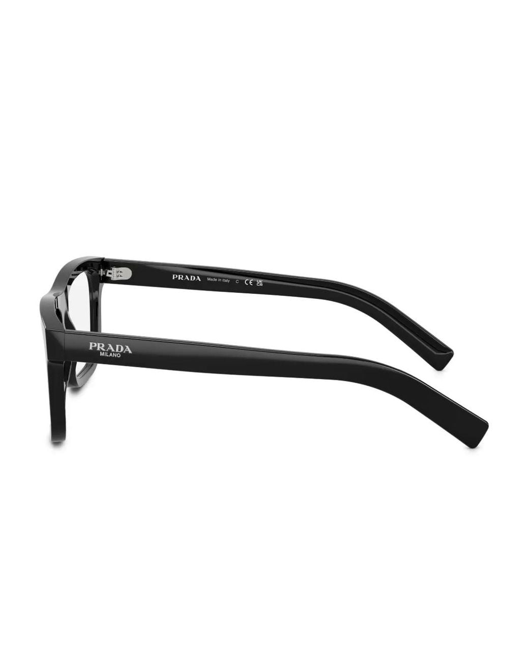 Prada Black Square-Frame Glasses for men