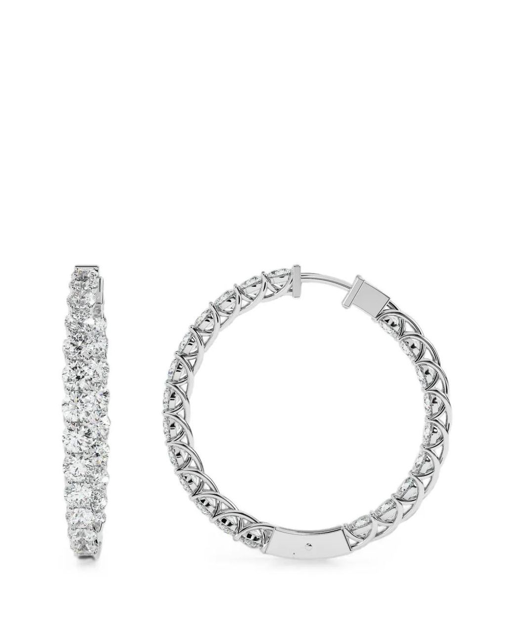 Diamond Essentials Metallic Lucida Diamond Hoop Earrings