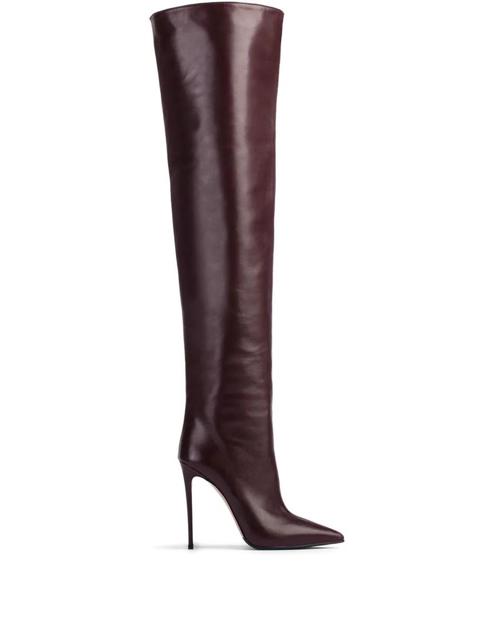 Le Silla Brown Eva 120Mm Thigh-High Leather Boots