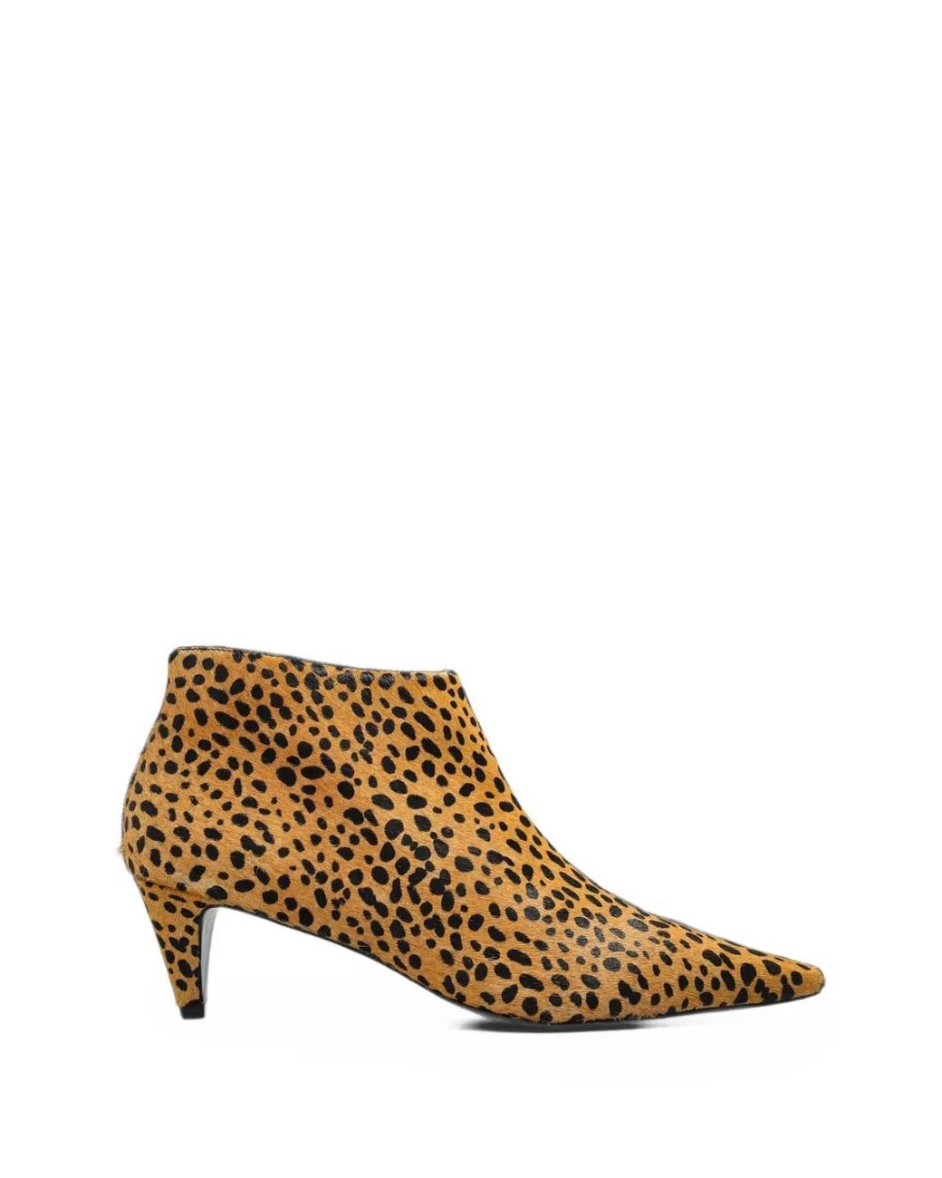 Black Suede Studio Natural Kora Leopard-Print Ankle Boots