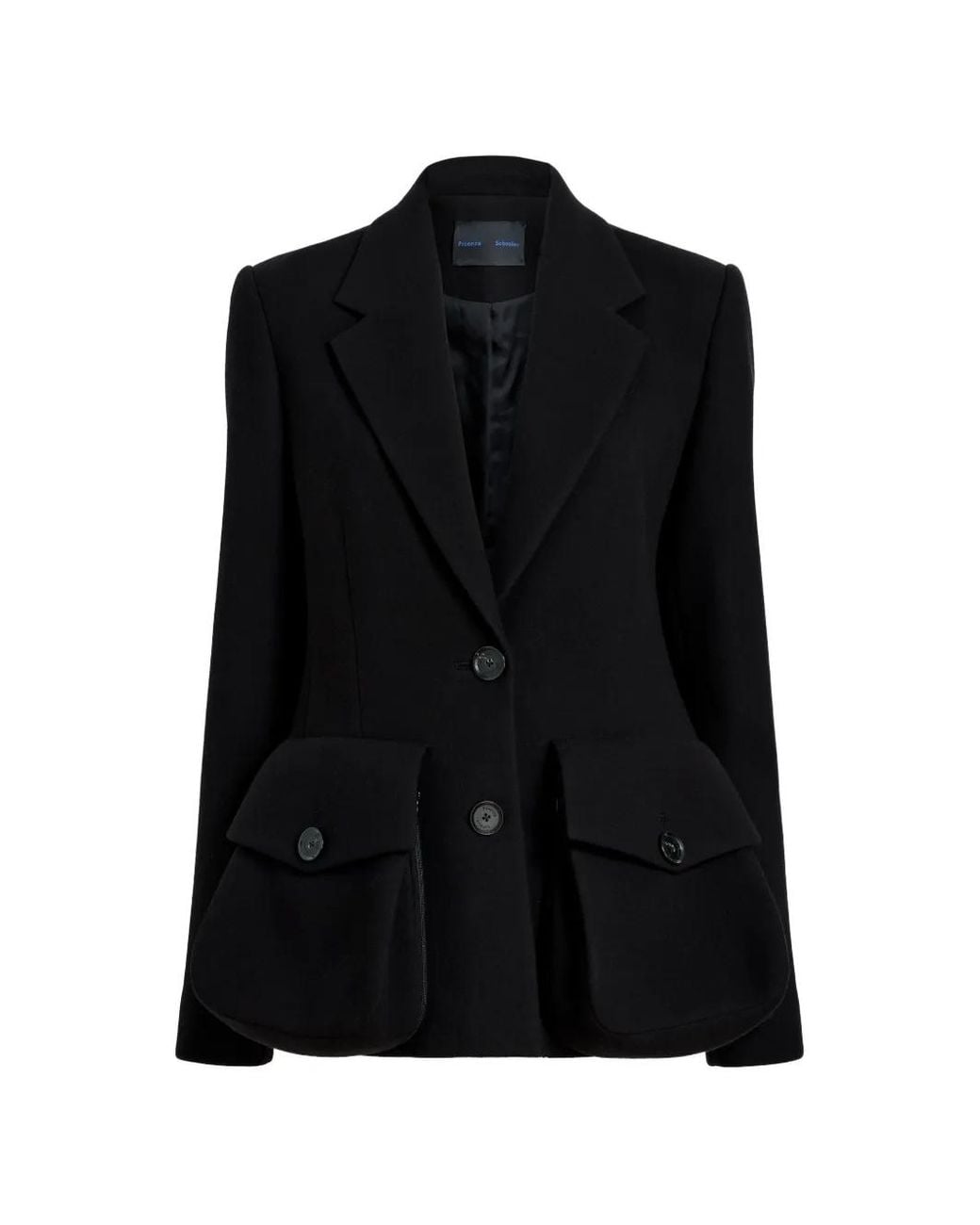 Proenza Schouler Black Flap-Pockets Buttoned Blazer