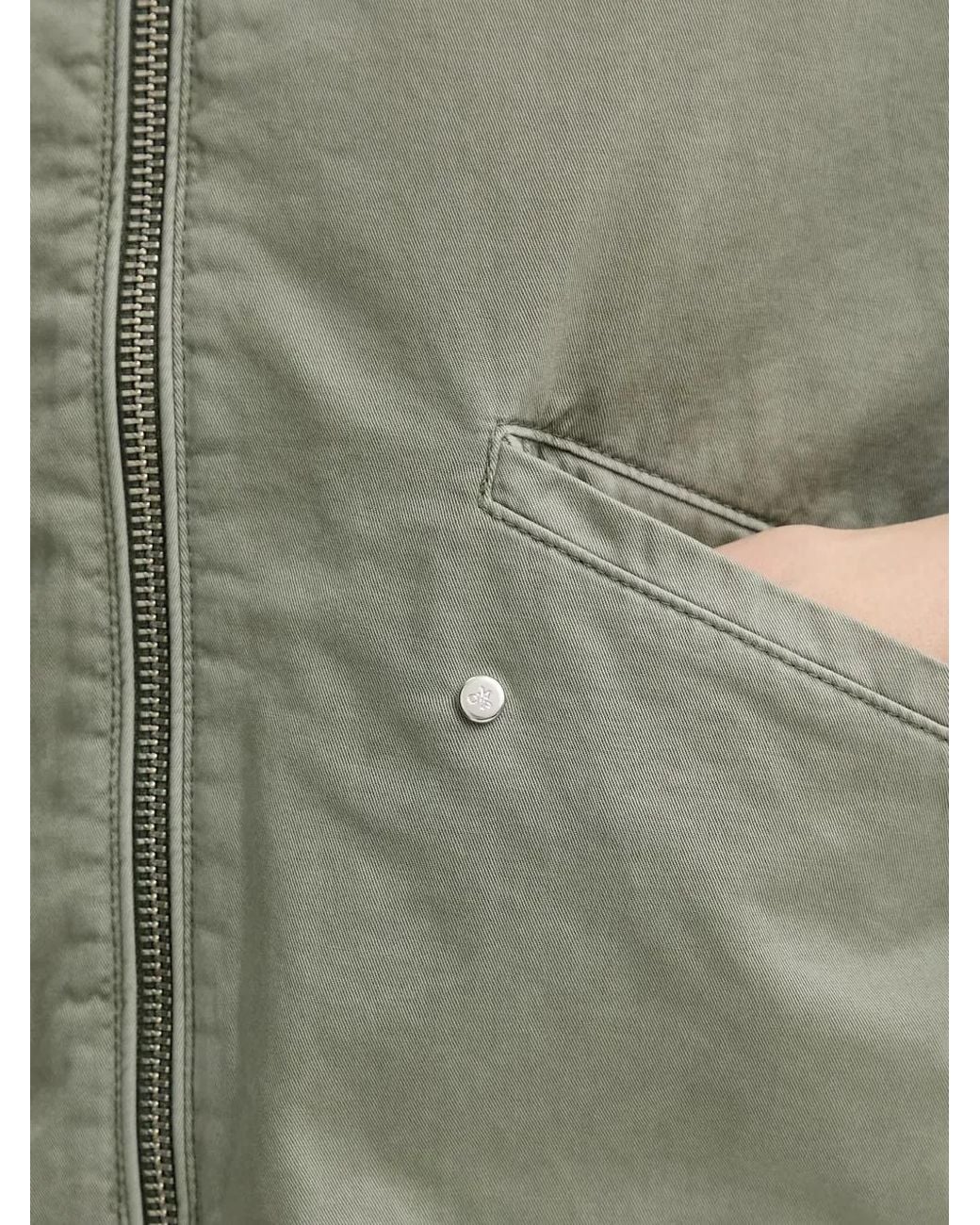 Marc O' Polo Green Corduroy-Collar Zip-Up Jacket