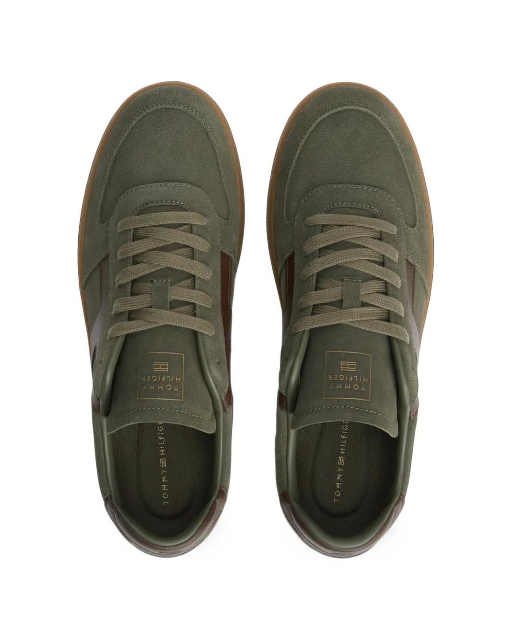 Tommy Hilfiger Green Suede Low-Top Sneakers for men