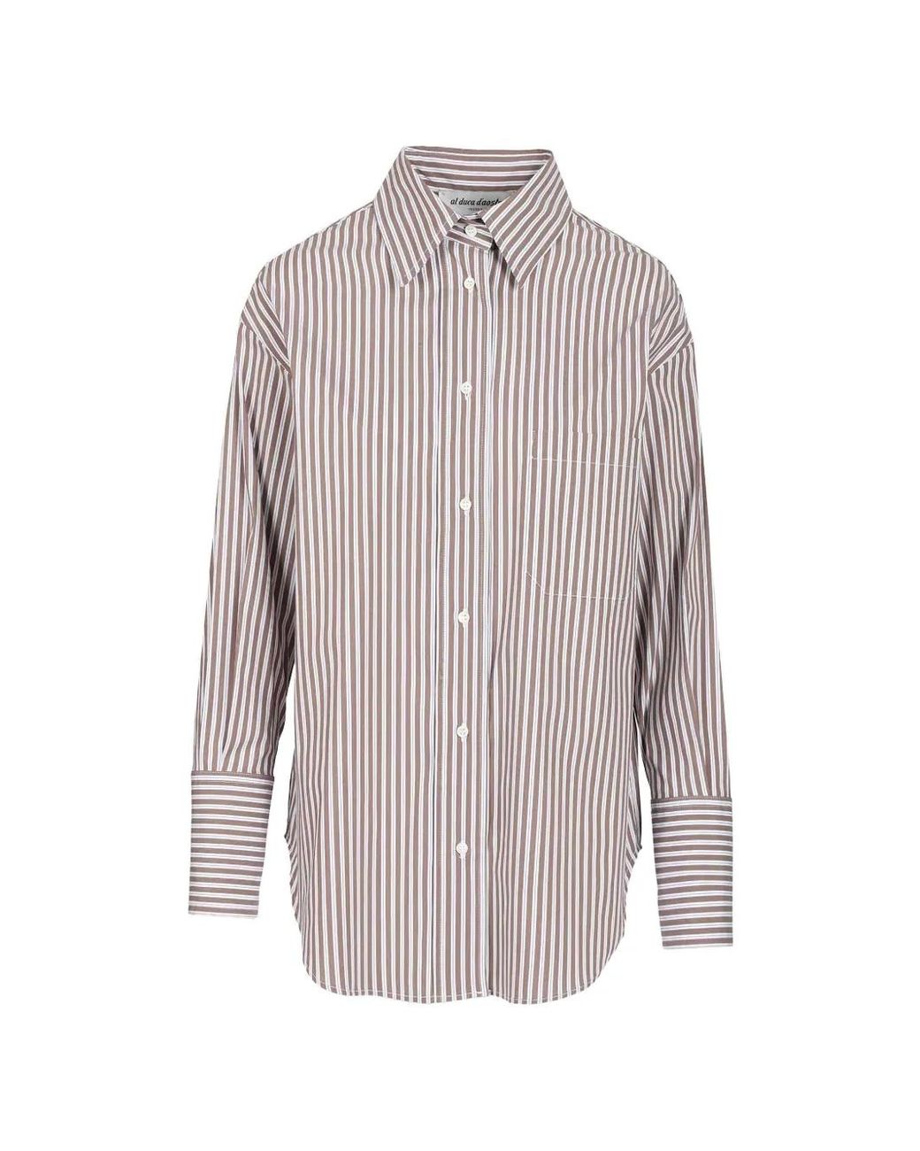 Al Duca D'aosta Gray Chemise Oversize À Rayures