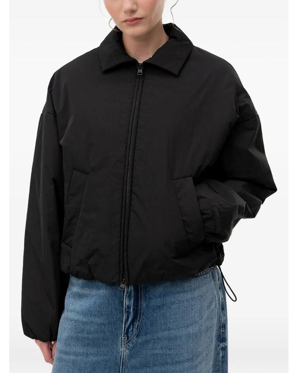 HUGO Black Veste Zippée À Lien De Resserrage
