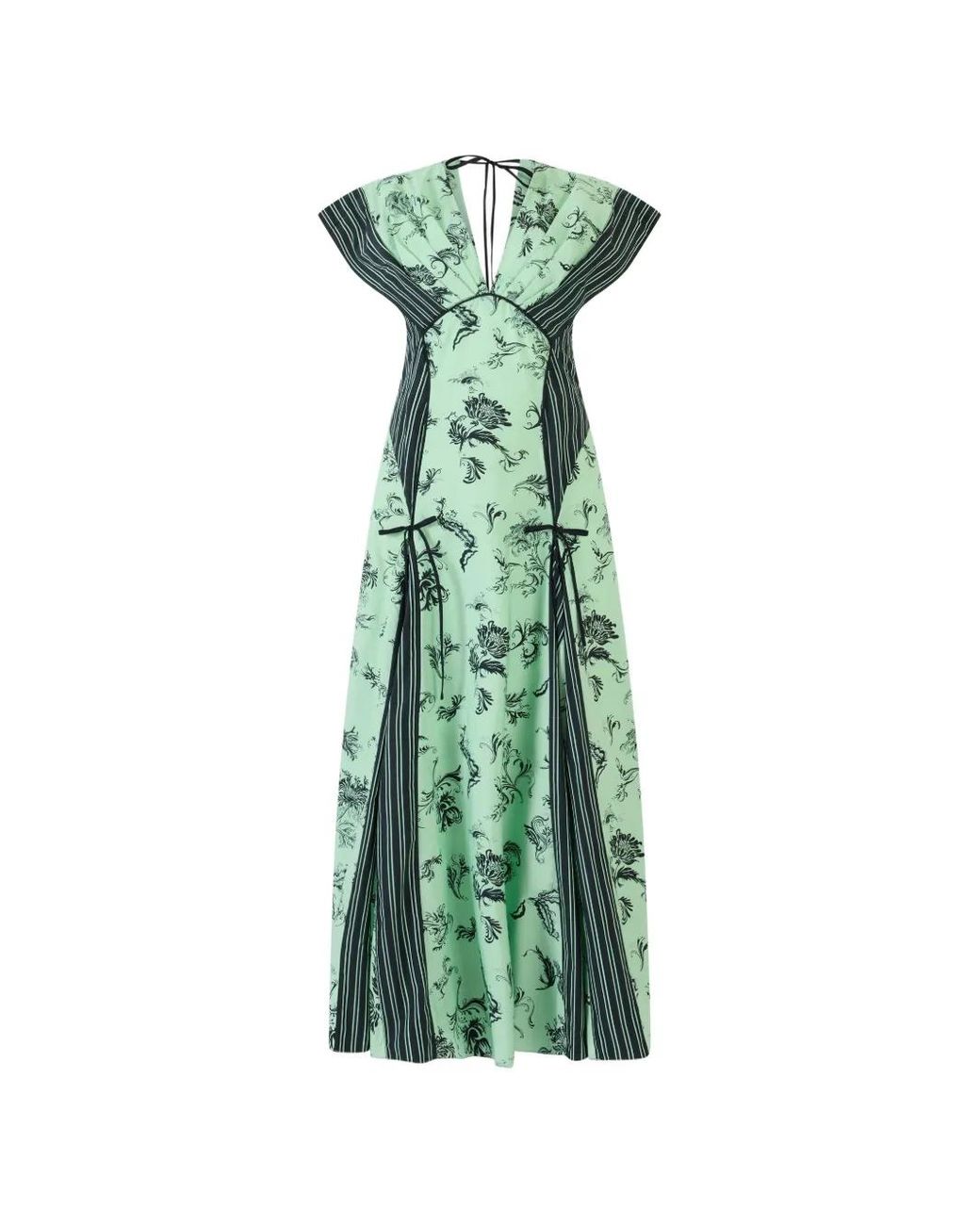 Rosie Assoulin Green Floral Midi Dress