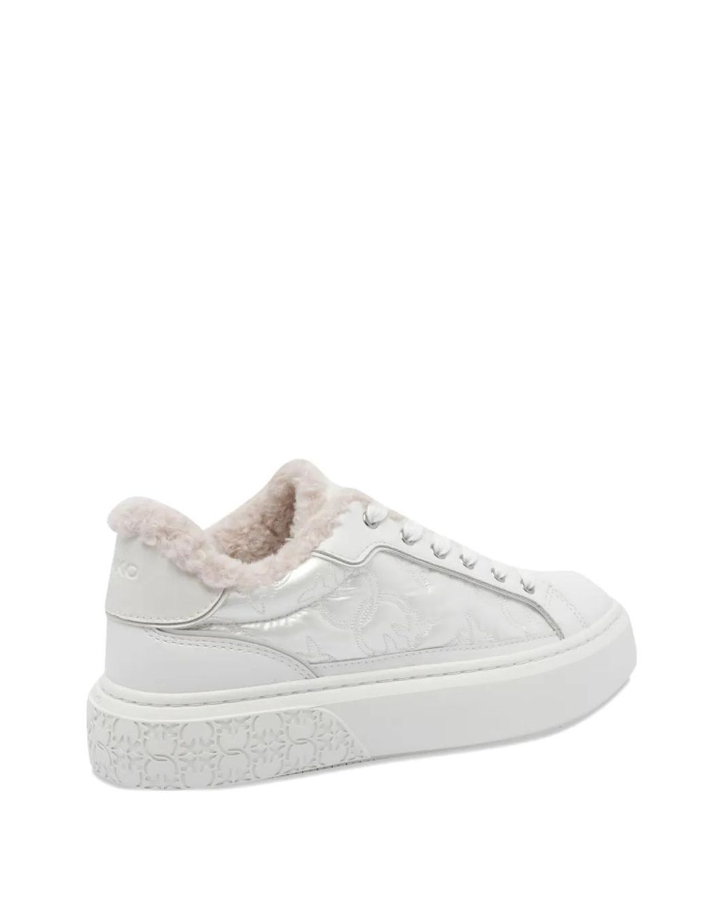 Pinko White Sneakers Mit Gestepptem Einsatz