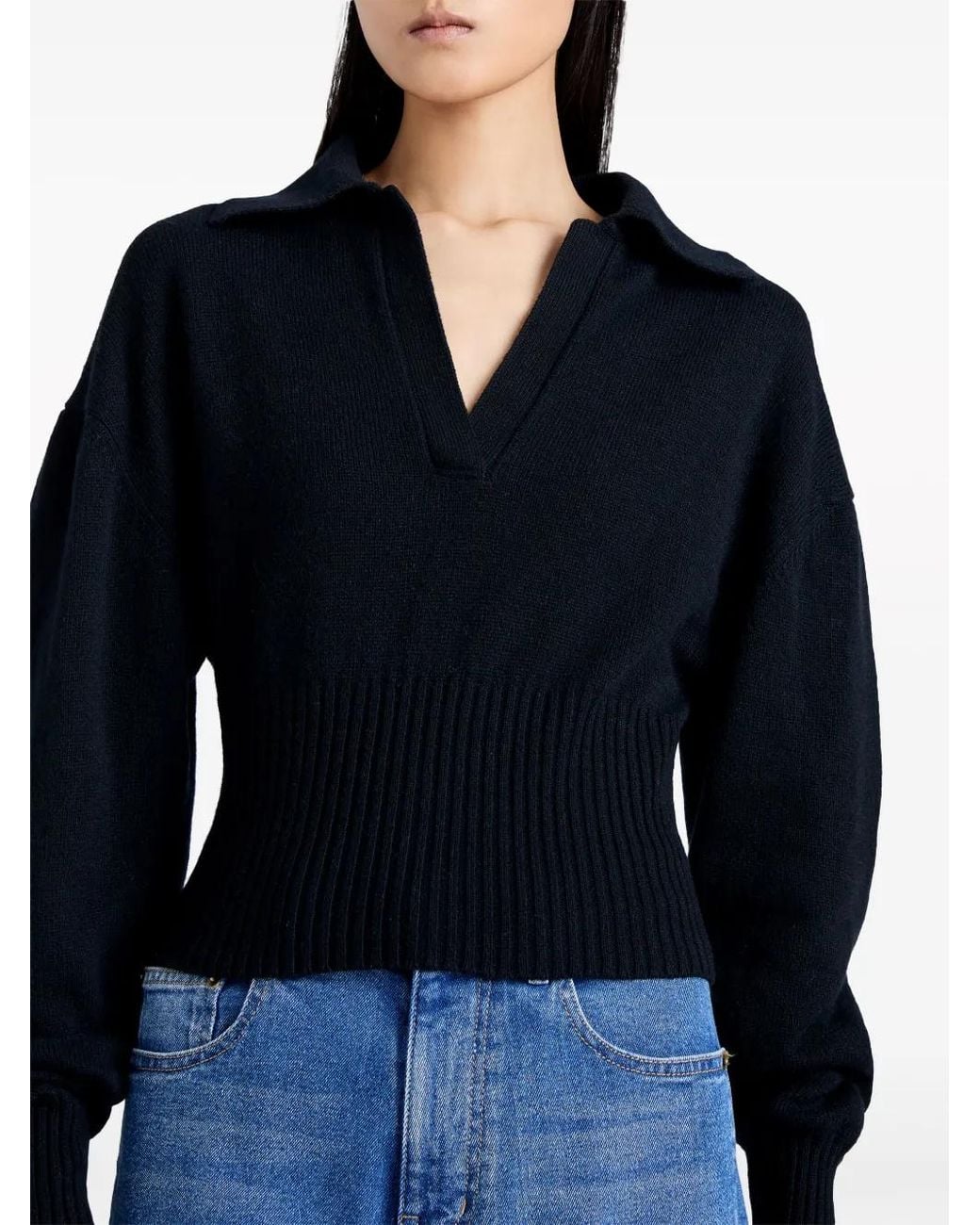 Proenza Schouler Blue Jeanne Polo Sweater