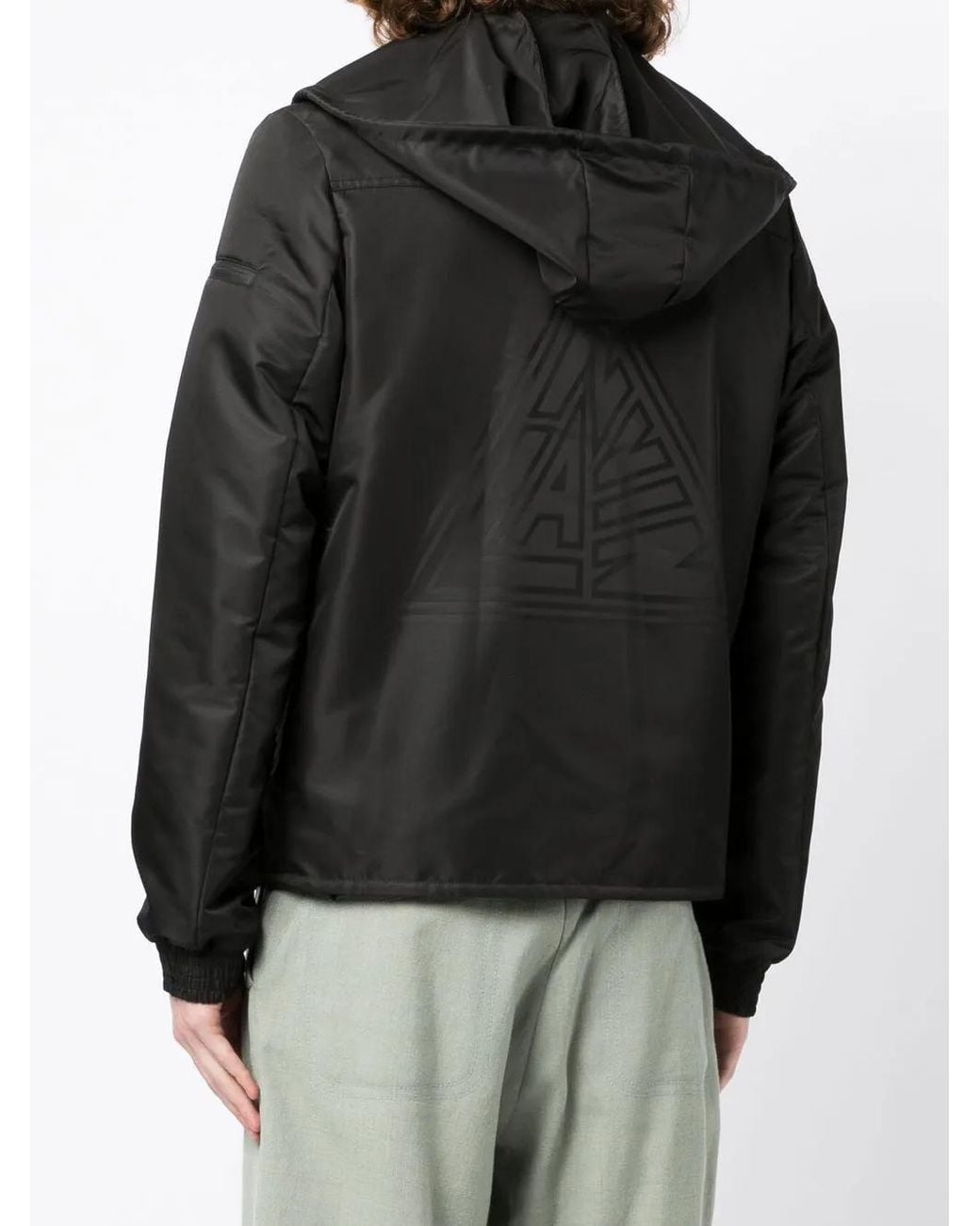 Lanvin Black Graphic-Print Hooded Jacket for men