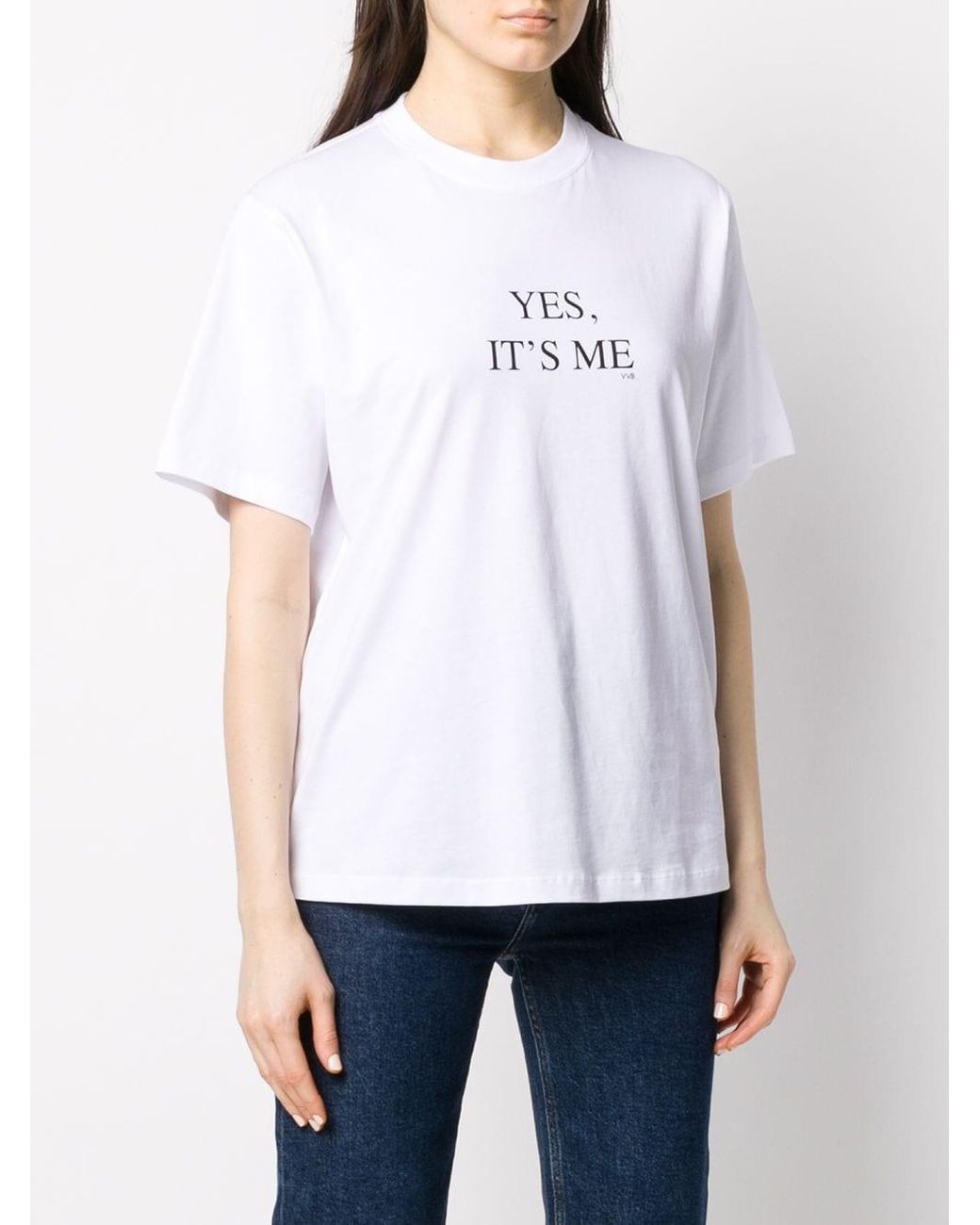 Victoria Victoria Beckham Cotton Yes It S Me Crew Neck T Shirt In White Lyst Victoria Victoria Beckham Cotton Yes It S Me Crew Neck T Shirt In White Lyst