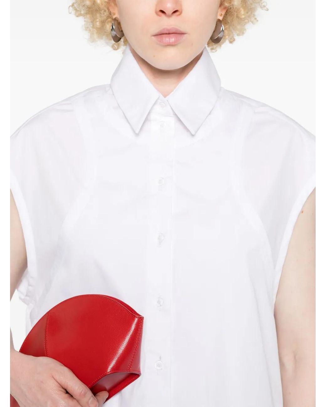 Ioana Ciolacu White Hemd Im Layering-Look