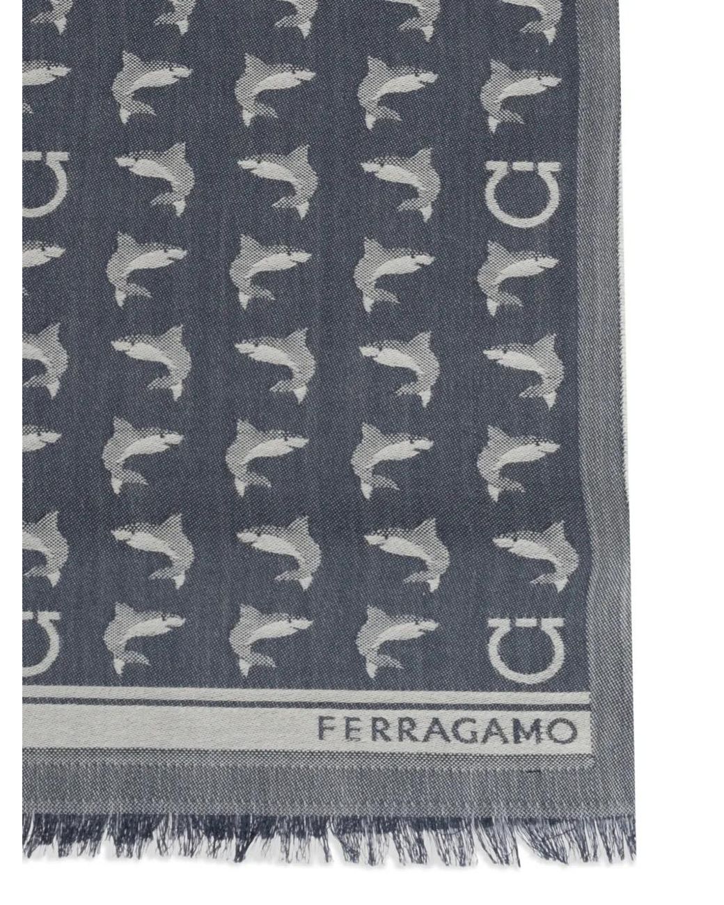 Ferragamo Gray Wool Scarf for men