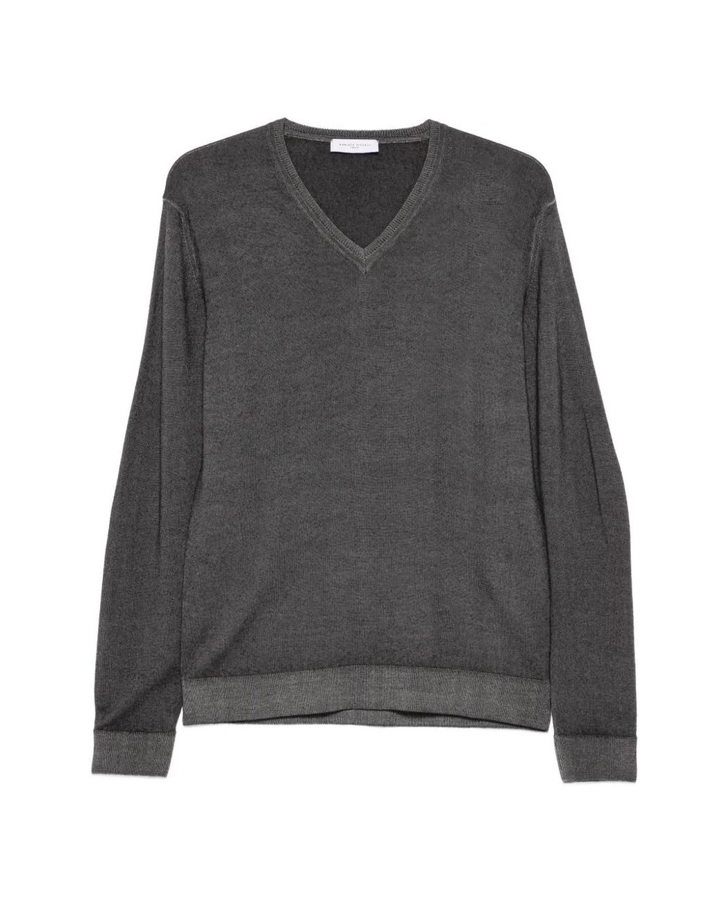 Daniele Fiesoli Gray V-Neck Long-Sleeve Knit for men