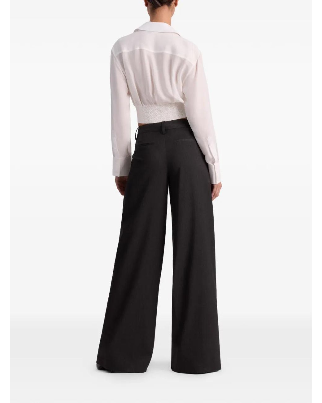 Alice + Olivia White Haut Edie À Boutonnière