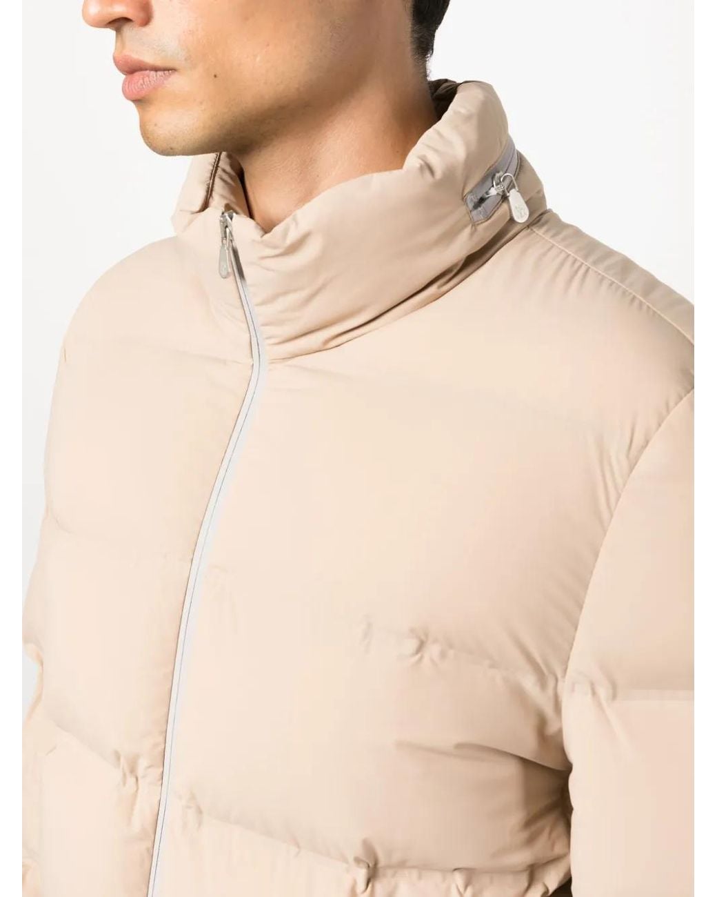 Brunello Cucinelli Natural Funnel-Neck Puffer Jacket for men