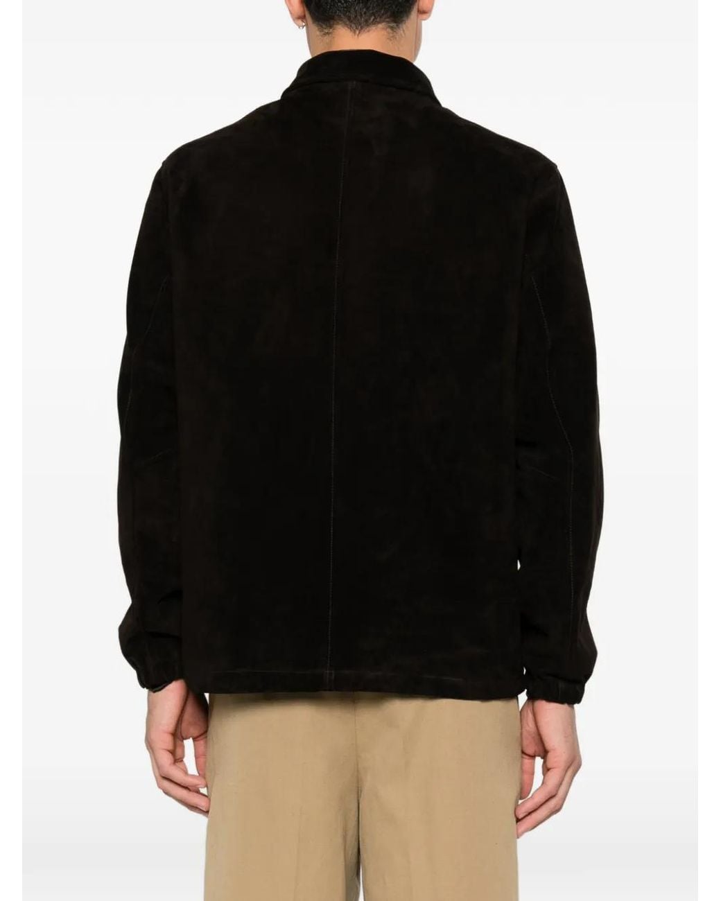 Giorgio Brato Black Veste En Daim À Manches Longues for men