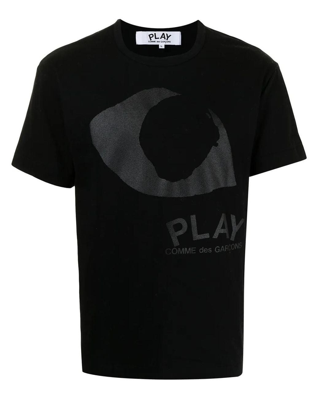 COMME DES GARÇONS PLAY Black Logo Cotton T-shirt for men